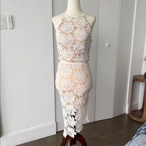 Showpo Cream Lace Two-Piece set